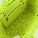 BALENCIAGA Bistro XXS Hand Bag Wool 2way Yellow Silver Auth 135947M-10