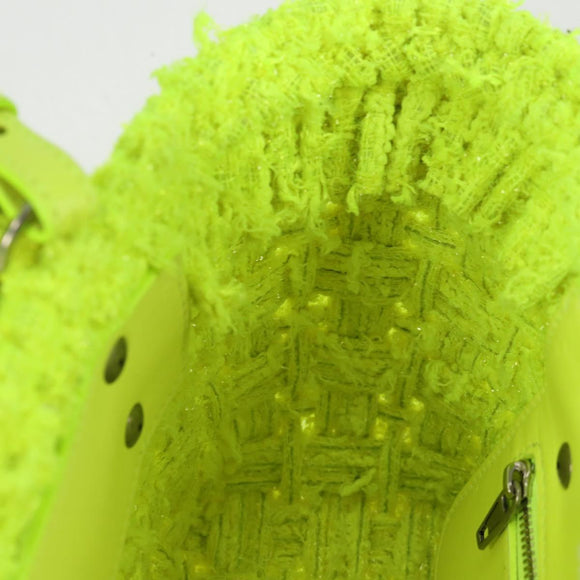 BALENCIAGA Bistro XXS Hand Bag Wool 2way Yellow Silver Auth 135947M