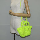 BALENCIAGA Bistro XXS Hand Bag Wool 2way Yellow Silver Auth 135947M-26