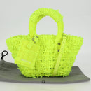 BALENCIAGA Bistro XXS Hand Bag Wool 2way Yellow Silver Auth 135947M-12