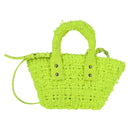 BALENCIAGA Bistro XXS Hand Bag Wool 2way Yellow Silver Auth 135947M-2