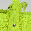 BALENCIAGA Bistro XXS Hand Bag Wool 2way Yellow Silver Auth 135947M-3