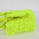 BALENCIAGA Bistro XXS Hand Bag Wool 2way Yellow Silver Auth 135947M-4