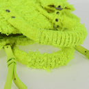 BALENCIAGA Bistro XXS Hand Bag Wool 2way Yellow Silver Auth 135947M-8