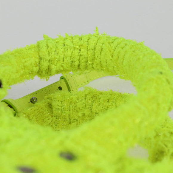 BALENCIAGA Bistro XXS Hand Bag Wool 2way Yellow Silver Auth 135947M