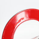 CHANEL Mademoiselle Choco Bar line Tote Bag Leather Red CC Auth 135950V-8