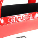 CHANEL Mademoiselle Choco Bar line Tote Bag Leather Red CC Auth 135950V-20