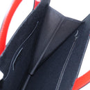 CHANEL Mademoiselle Choco Bar line Tote Bag Leather Red CC Auth 135950V-25