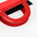 CHANEL Mademoiselle Choco Bar line Tote Bag Leather Red CC Auth 135950V-14