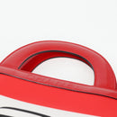 CHANEL Mademoiselle Choco Bar line Tote Bag Leather Red CC Auth 135950V-15