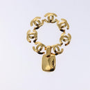 CHANEL COCO Mark Earring Metal Gold CC Auth 135951V-2