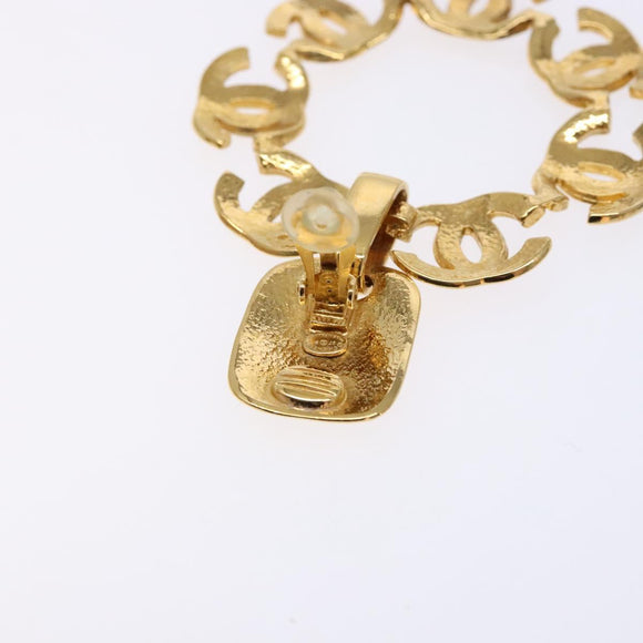 CHANEL COCO Mark Earring Metal Gold CC Auth 135951V