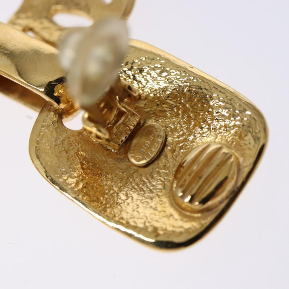 CHANEL COCO Mark Earring Metal Gold CC Auth 135951V
