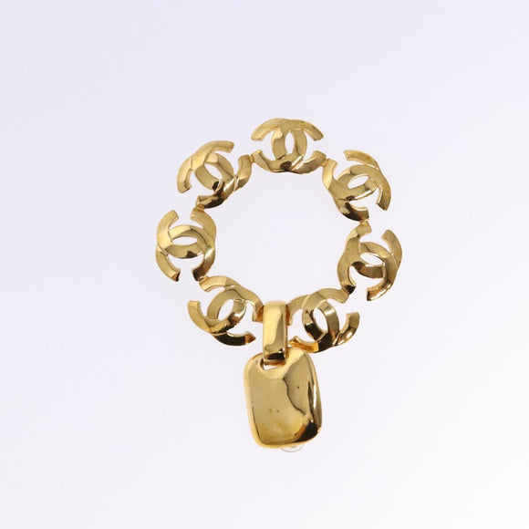 CHANEL COCO Mark Earring Metal Gold CC Auth 135951V