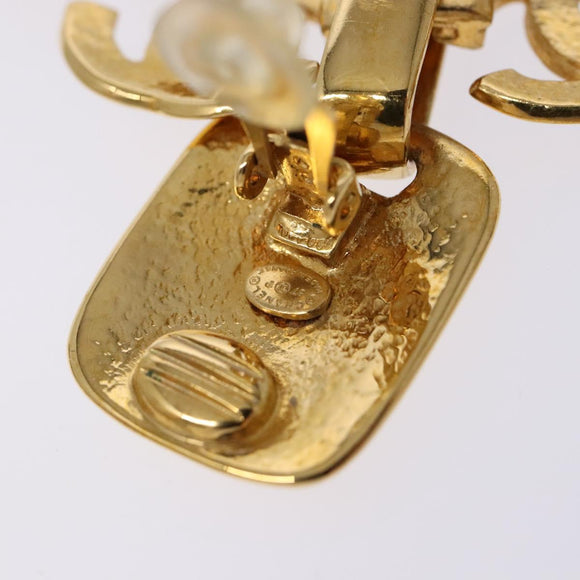 CHANEL COCO Mark Earring Metal Gold CC Auth 135951V