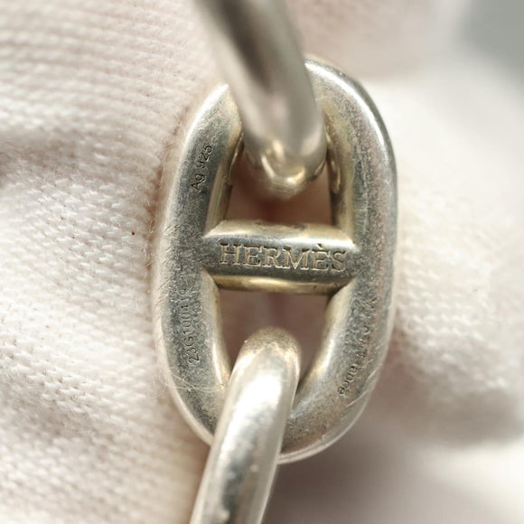HERMES Chene Dunkle MM Bracelet Ag925 17 Links Silver Auth 135953V