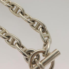 HERMES Chene Dunkle MM Bracelet Ag925 17 Links Silver Auth 135953SM - 0