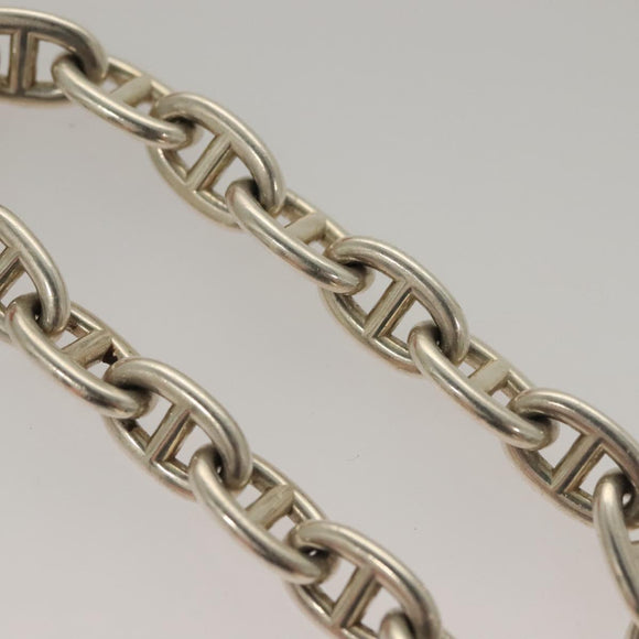 HERMES Chene Dunkle MM Bracelet Ag925 17 Links Silver Auth 135953V