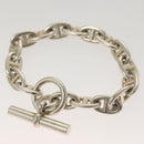 HERMES Chene Dunkle MM Bracelet Ag925 17 Links Silver Auth 135953V-6