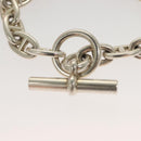 HERMES Chene Dunkle MM Bracelet Ag925 17 Links Silver Auth 135953V-7