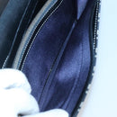 FENDI Zucchino Canvas Long Wallet Navy Silver Auth 135967-19