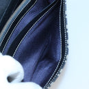 FENDI Zucchino Canvas Long Wallet Navy Silver Auth 135967-20