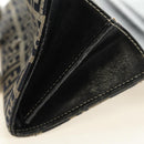 FENDI Zucchino Canvas Long Wallet Navy Silver Auth 135967-21