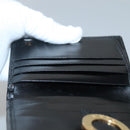 CELINE Compact Wallet Leather Black Auth 135968-17