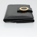 CELINE Compact Wallet Leather Black Auth 135968-3