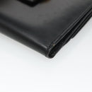 CELINE Compact Wallet Leather Black Auth 135968-7