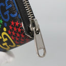GUCCI GG Psychedelic Compact Wallet Black Silver 601095 Auth 135969-8
