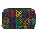 GUCCI GG Psychedelic Compact Wallet Black Silver 601095 Auth 135969-13