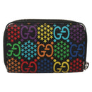 GUCCI GG Psychedelic Compact Wallet Black Silver 601095 Auth 135969-2