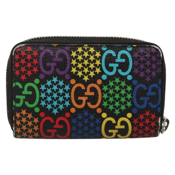 GUCCI GG Psychedelic Compact Wallet Black Silver 601095 Auth 135969
