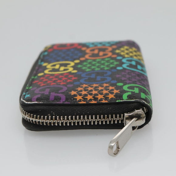 GUCCI GG Psychedelic Compact Wallet Black Silver 601095 Auth 135969