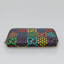 GUCCI GG Psychedelic Compact Wallet Black Silver 601095 Auth 135969-6