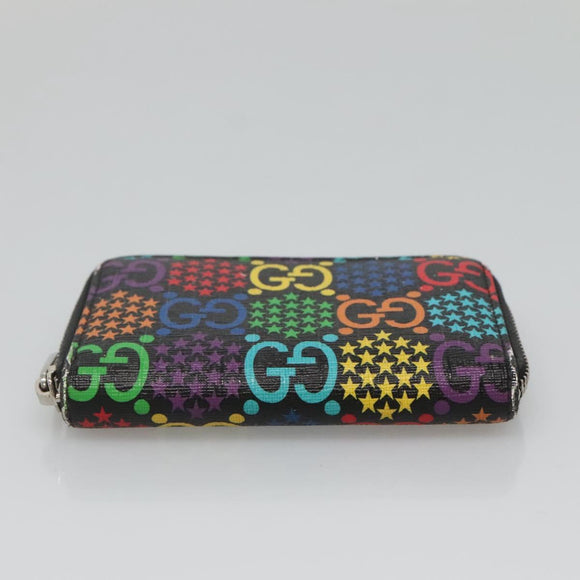 GUCCI GG Psychedelic Compact Wallet Black Silver 601095 Auth 135969