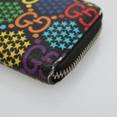 GUCCI GG Psychedelic Compact Wallet Black Silver 601095 Auth 135969-7