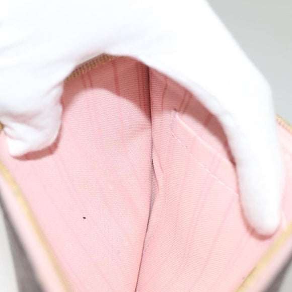 LOUIS VUITTON Damier Ebene Neverfull MM Pouch LV Auth 135978