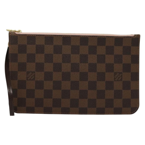 LOUIS VUITTON Damier Ebene Neverfull MM Pouch LV Auth 135978