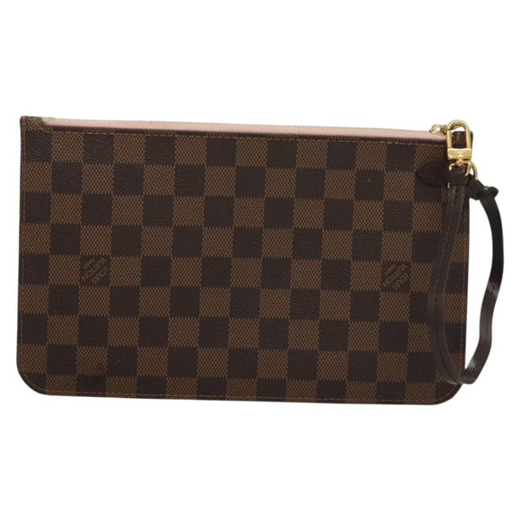 LOUIS VUITTON Damier Ebene Neverfull MM Pouch LV Auth 135978