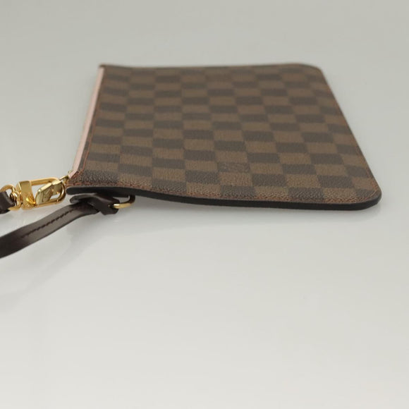 LOUIS VUITTON Damier Ebene Neverfull MM Pouch LV Auth 135978