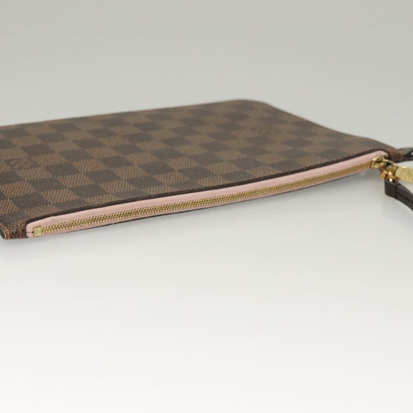 LOUIS VUITTON Damier Ebene Neverfull MM Pouch LV Auth 135978