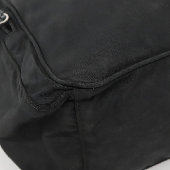 PRADA Shoulder Bag Nylon Black Silver Auth 135983