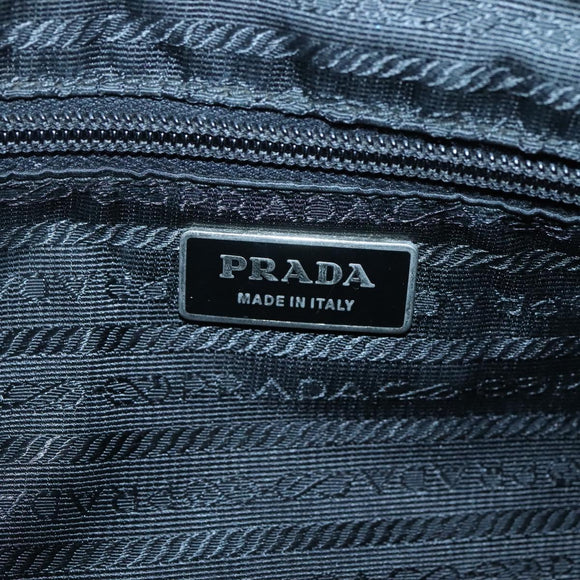 PRADA Shoulder Bag Nylon Black Silver Auth 135983
