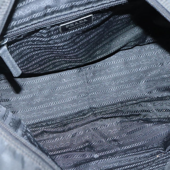 PRADA Shoulder Bag Nylon Black Silver Auth 135983