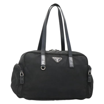PRADA Shoulder Bag Nylon Black Silver Auth 135983