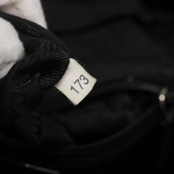 PRADA Shoulder Bag Nylon Black Silver Auth 135983