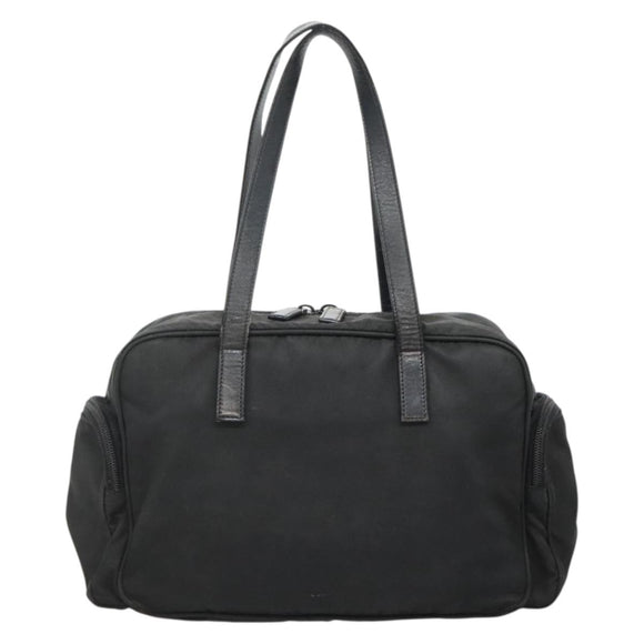 PRADA Shoulder Bag Nylon Black Silver Auth 135983