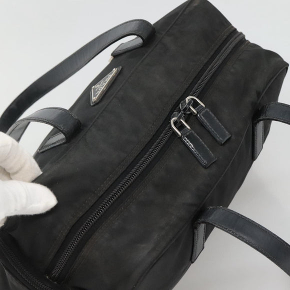 PRADA Shoulder Bag Nylon Black Silver Auth 135983